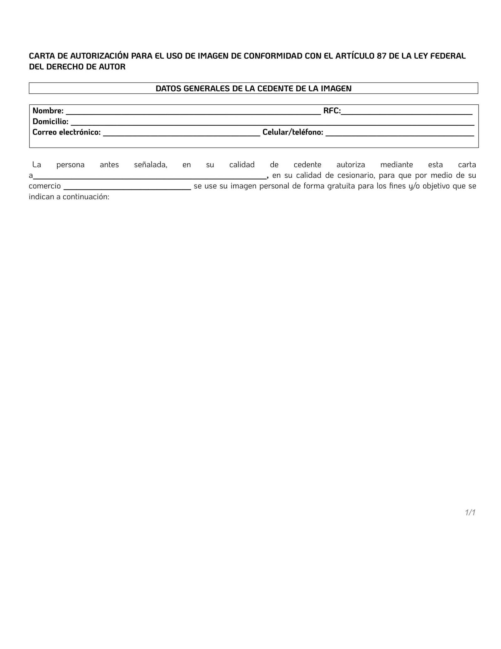 Autorización de uso de imagen sin pago - Imagen 2